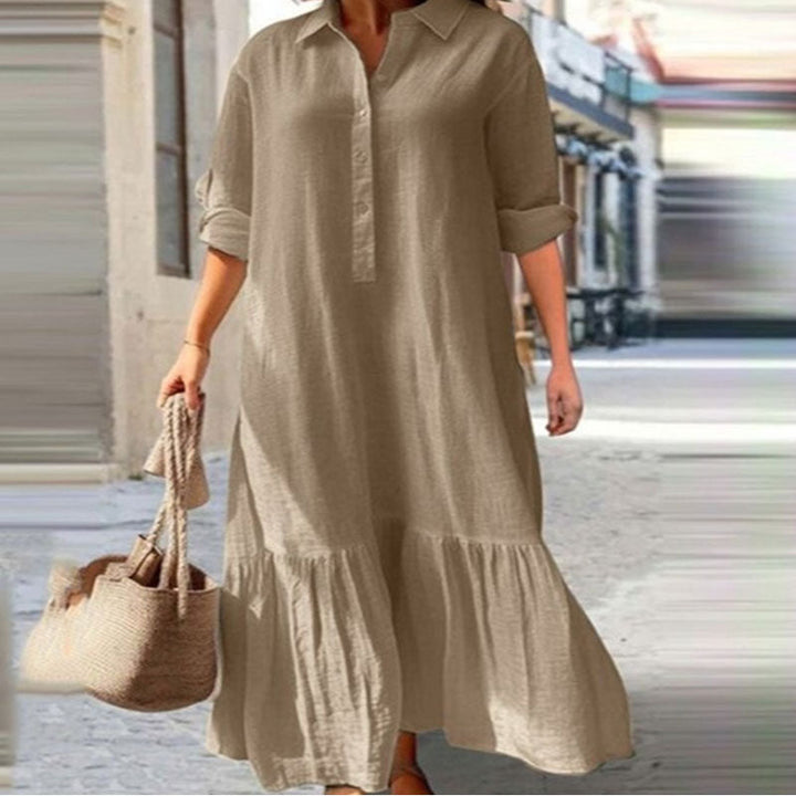 Robe en lin rose