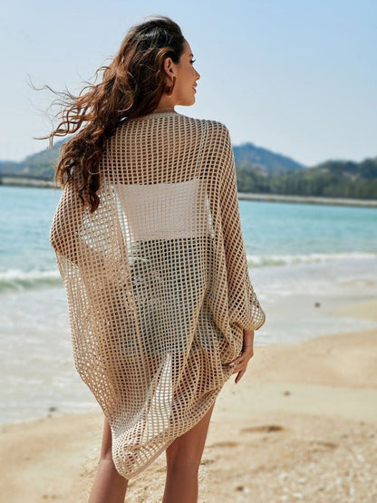 Women Fashion Vacation Hollow-Out Knitted Swimsuit Cover-Up