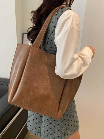 Bolso de mano retro informal de gran capacidad para mujer