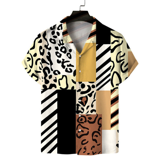 Camisa informal de moda para hombre con estampado 3D para vacaciones