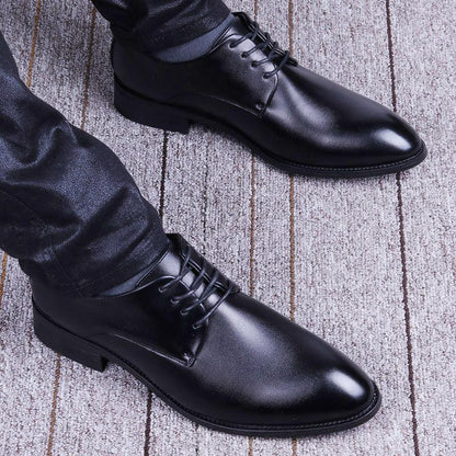 Men Casual Business Leather Shoes with Pointed Toe