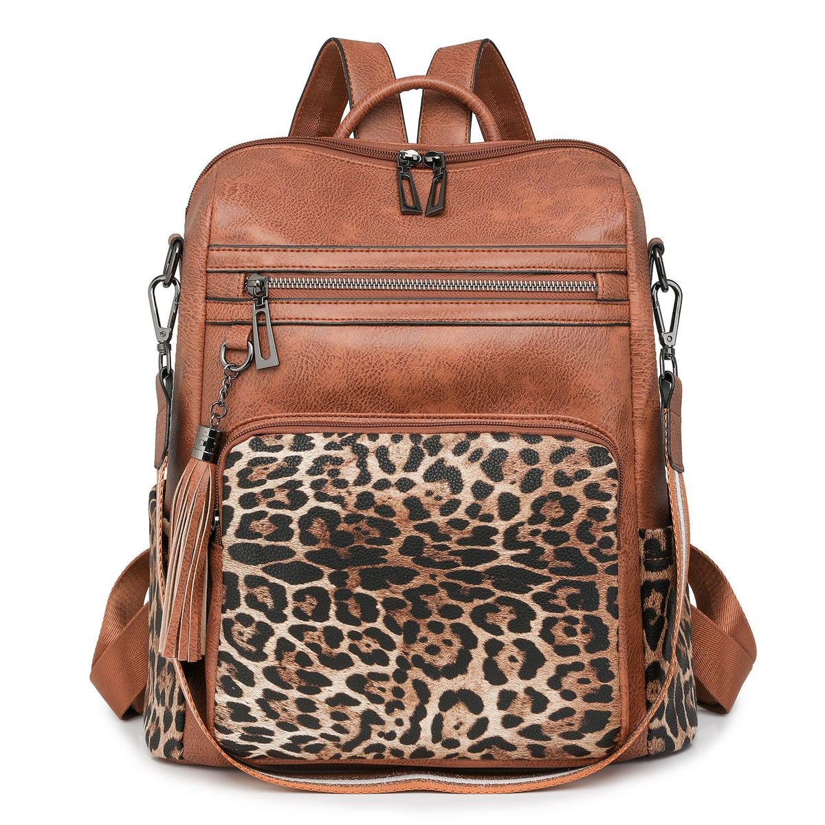 Winter Vintage Fashion Women Leopard Backpack