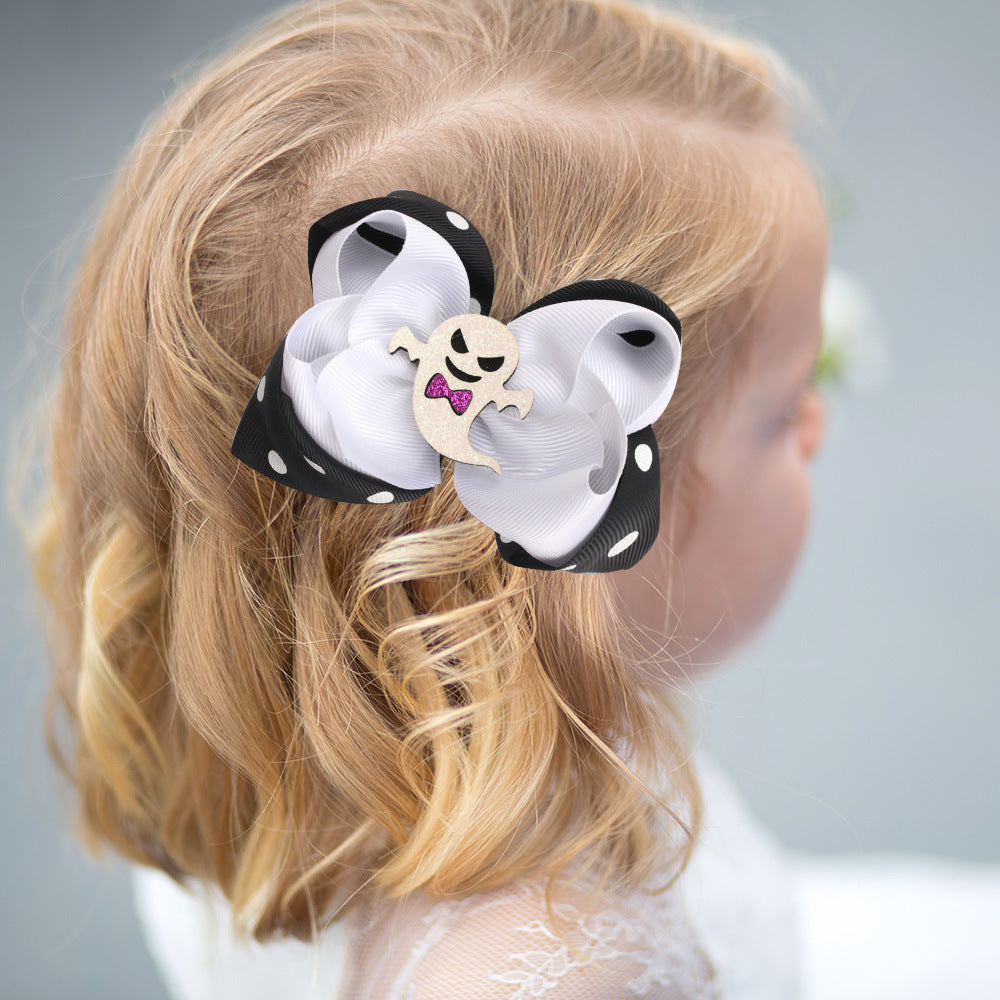 Halloween Funny Double Color Bow Hairpin for Children