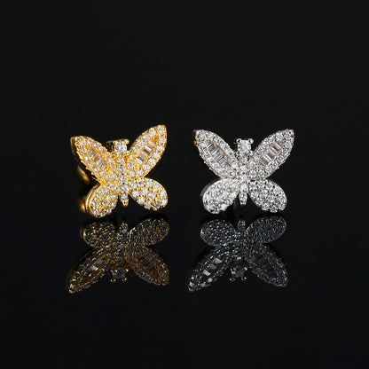 Zircon Butterfly Heart-Shaped Titanium Steel Earring