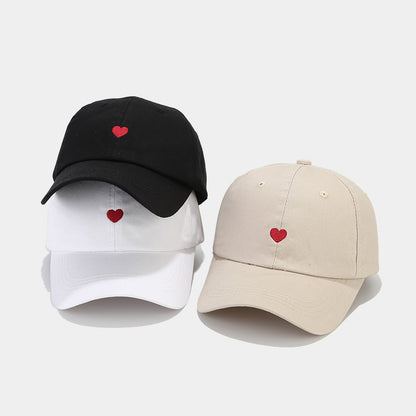 Sombrero protector solar bordado con amor, informal, de algodón, para mujer