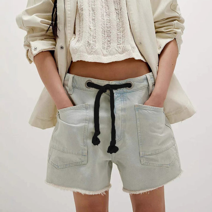 Short en jean noir