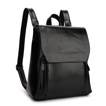 Women Autumn Winter Student Backpack with PU Material