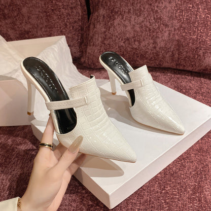 Chaussures à talons hauts et bout pointu pour femmes, couleur unie, sexy