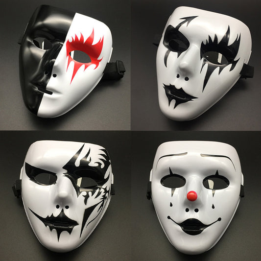Máscara de Halloween sencilla y completa, pintada a mano, para hombre
