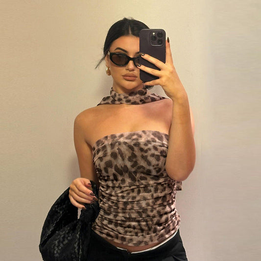 Sexy Summer Leopard Print Tube Top for Women