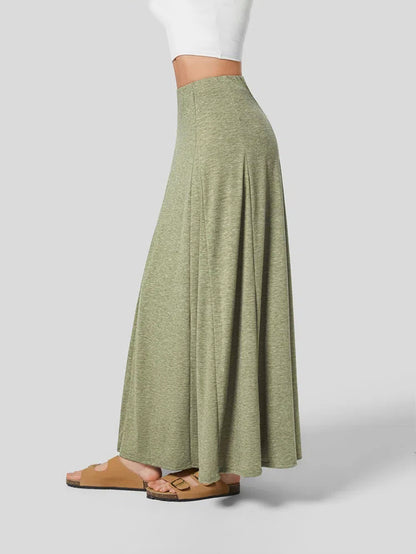 Falda holgada de punto de color liso informal a la moda para mujer