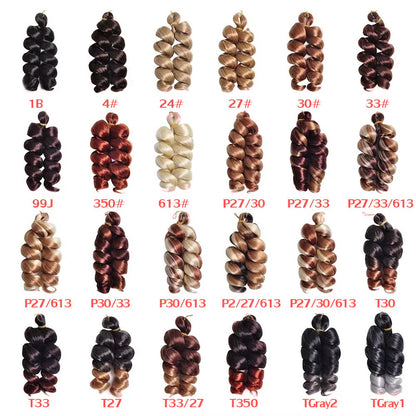 Extensión de rizos sueltos en espiral de cabello de ganchillo africano