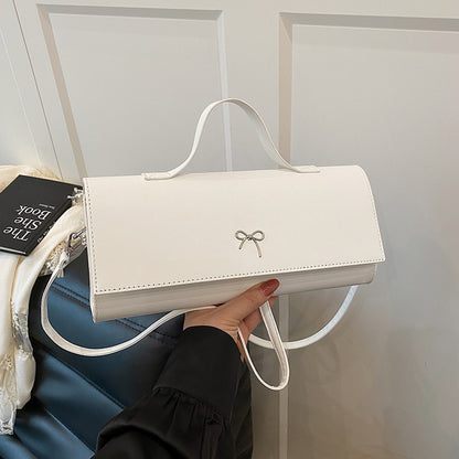 Women Fashion Small Solid Color Rectangular Shoulder Bag - Street Trend PU Material