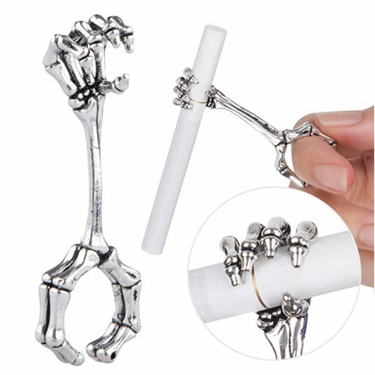Porte-bague à fumer en forme de main de squelette d'Halloween