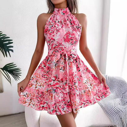 Vacation Women Fashion Flower Print Dress