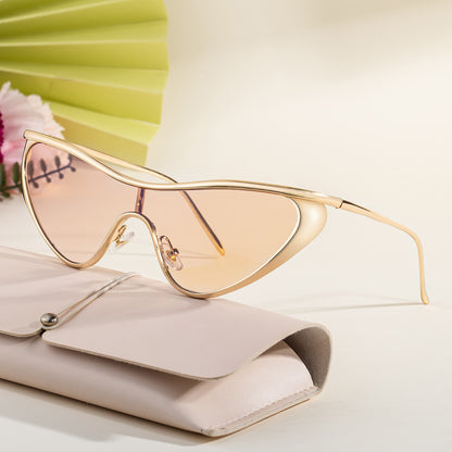 Gafas de sol todo en uno con forma de ojo de gato para mujer