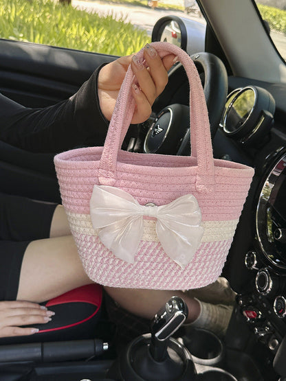 Summer Women Casual Vacation Straw Woven Handbag