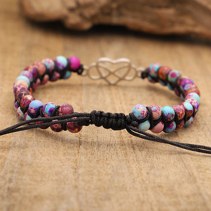 Bohemian Hand-Woven Double Layer Heart Bracelet