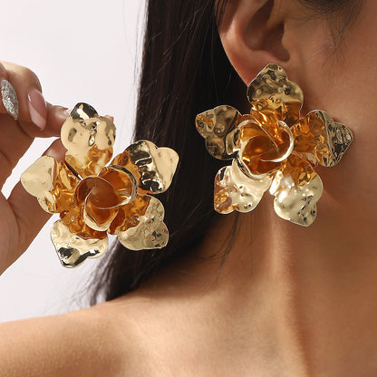 Boucles d'oreilles florales en émail vintage Temperament