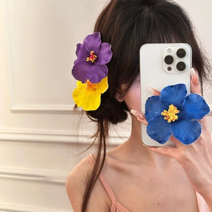 Accesorios para el cabello de playa con flores de tela de moda para mujer