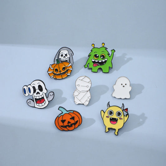Halloween Unisex Cartoon Skeleton Pumpkin Mummy Brooch