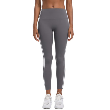 Leggings de sport taille haute à rayures pour femmes