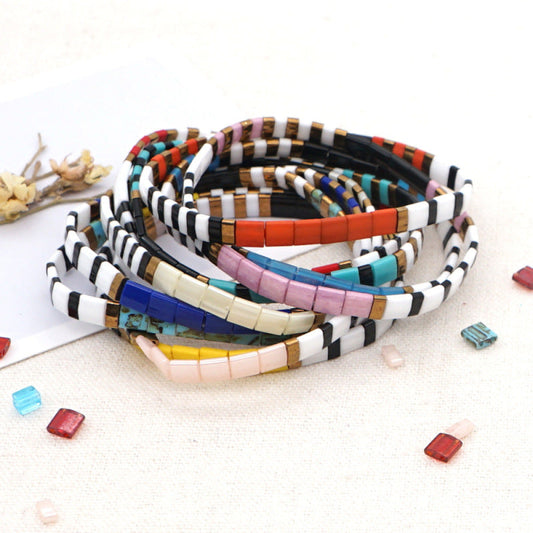 Women Casual Bohemian Handmade Beaded Woven Bracelet