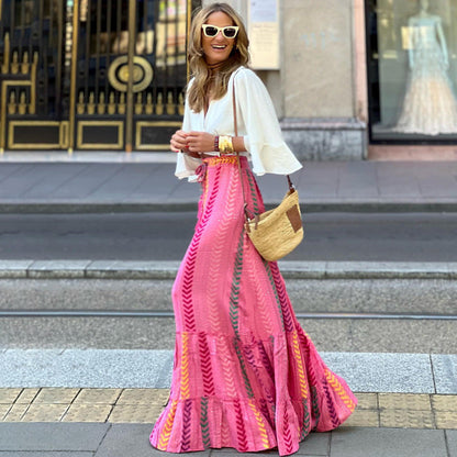 Bohemian Style Vacation Women Casual Skirt