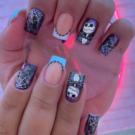 Autocollants pour nail art fantômes d'Halloween avec motif Web