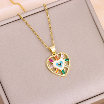 Collar con colgante hueco multicolor bohemio para mujer