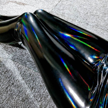 Pantalones ajustados de charol brillante a la moda para mujer