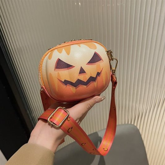 Bolso bandolera creativo de calabaza con dibujos animados de Halloween para mujer