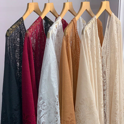 Chal de encaje de verano para mujer, moda estilo bohemio
