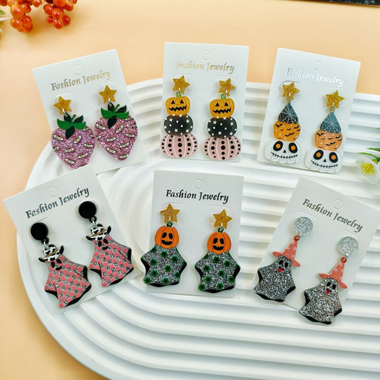 Halloween Ghost Acrylic Earrings with Personalized Print