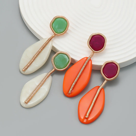 Bohemian Geometric Resin Earrings for Women