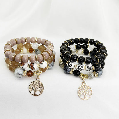 Bohemian Glass Ceramic Life Tree Multi-Layer Bracelet