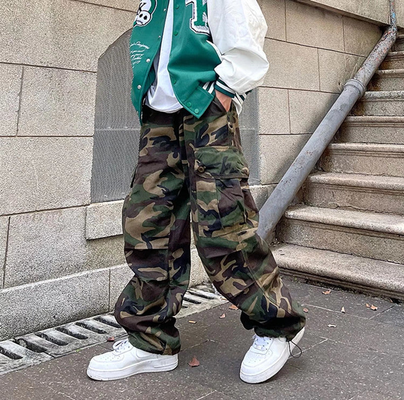 Men Fashion Casual Camouflage Cotton Blend Pants
