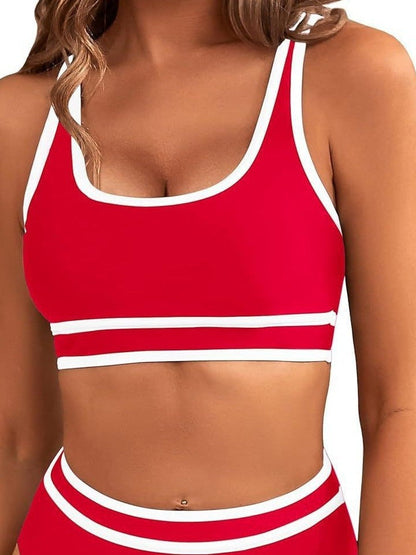 Traje de baño bikini sexy de color sólido a la moda para mujer