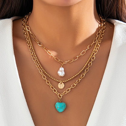 Collar de perlas de imitación barrocas de moda nacional