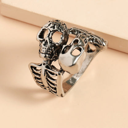 Halloween Women Gothic Vintage Antique Skull Ring