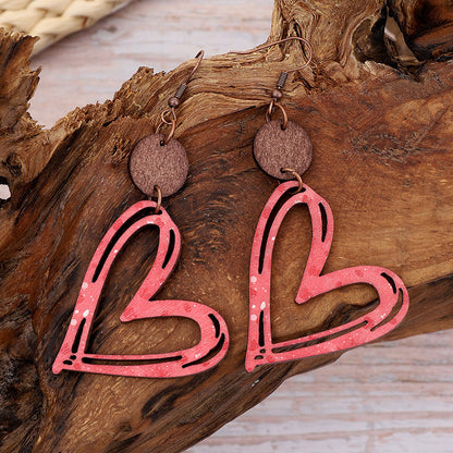 Pendientes bohemios de corazón hueco