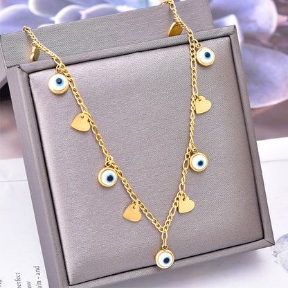Collar redondo de palma de amor con ojo de diablo para mujer