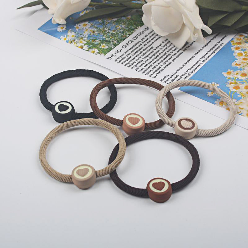 Women Fashion Solid Color High Elastic Rubber Hair Ring