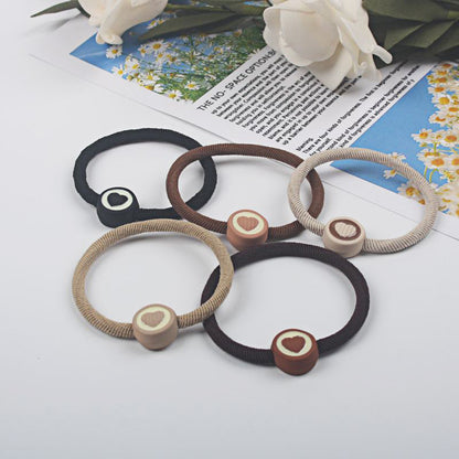 Women Fashion Solid Color High Elastic Rubber Hair Ring