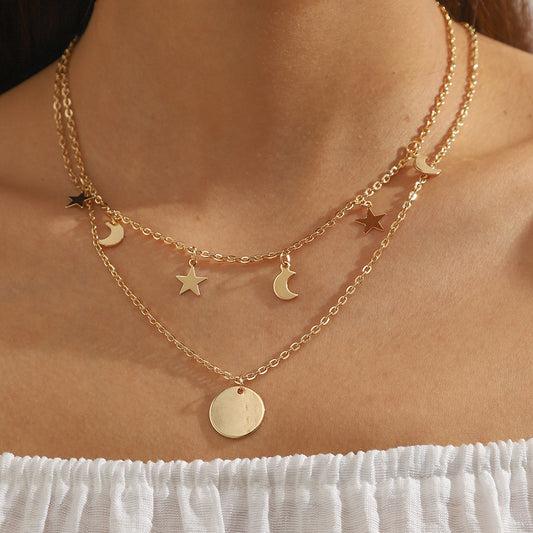 Women Fashion Creative Star Moon Multi-Style Necklace