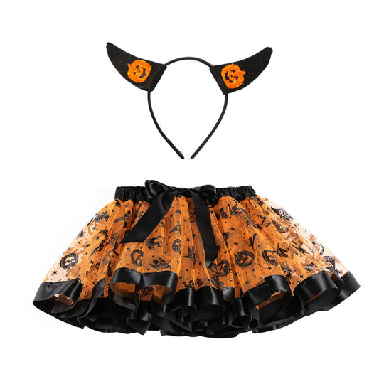 Kids Toddler Girls Halloween Gold Wings Tutu Skirt