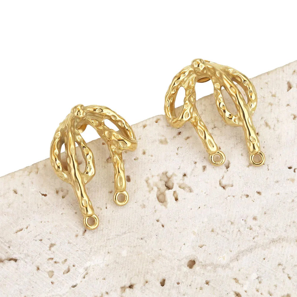 Women Fashion 18k Gold Bowknot Earrings