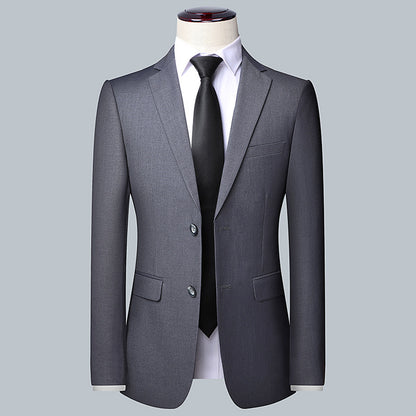 Conjunto de abrigo y pantalón de solapa para hombre, informal, de negocios, sin planchado