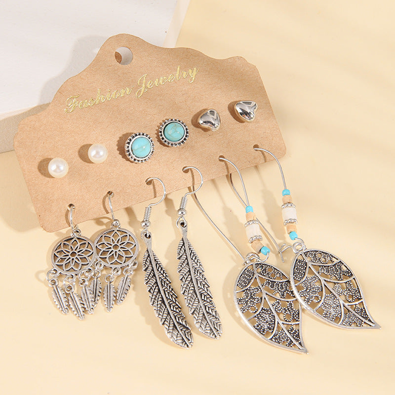 Pendientes bohemios multicolores con forma de corazón