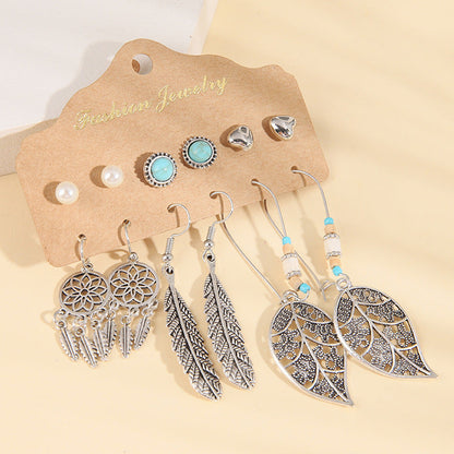 Pendientes bohemios multicolores con forma de corazón